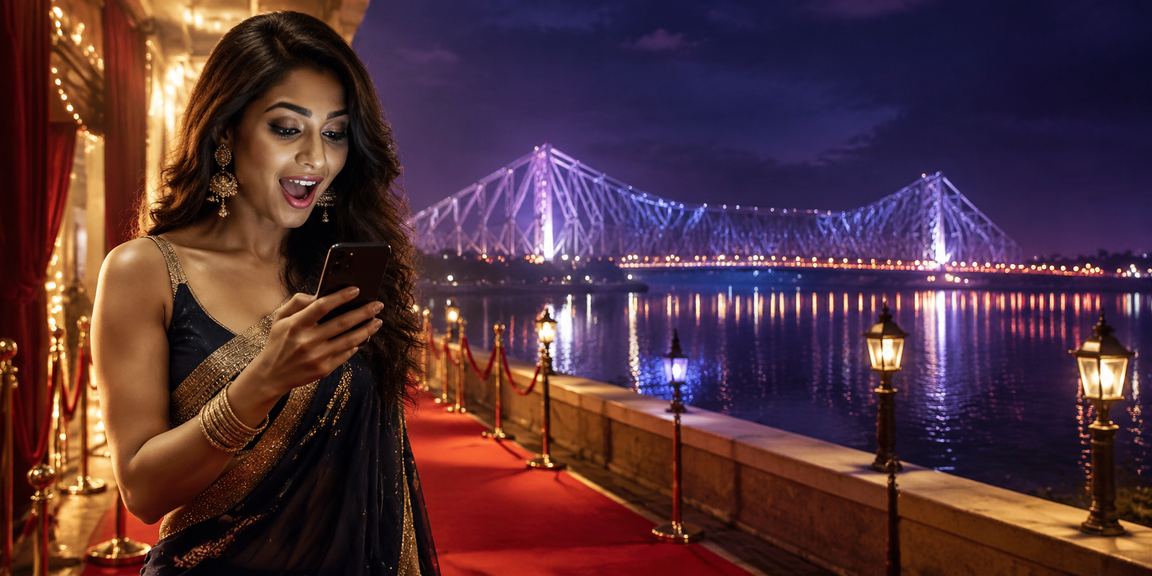 View of Kolkata's Howrah Bridge during an IPL cricket betting event